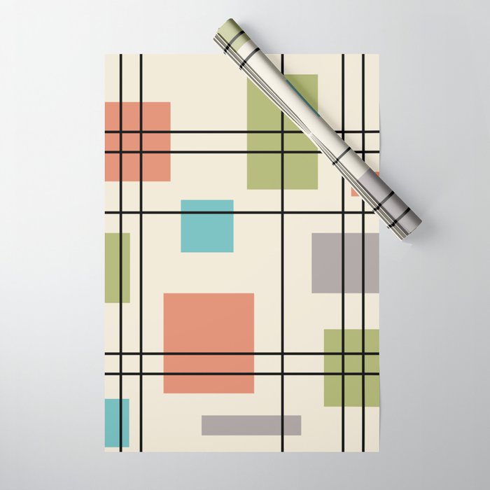 Mid Century Modern Geometric 3 Wrapping Paper Gallery Image 1