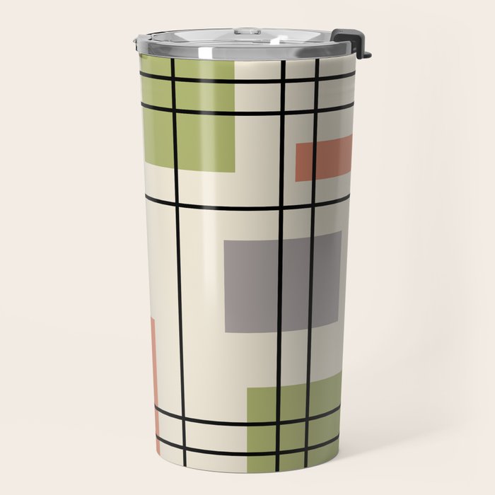 Mid Century Modern Geometric 3 Travel Mug Gallery Image 2