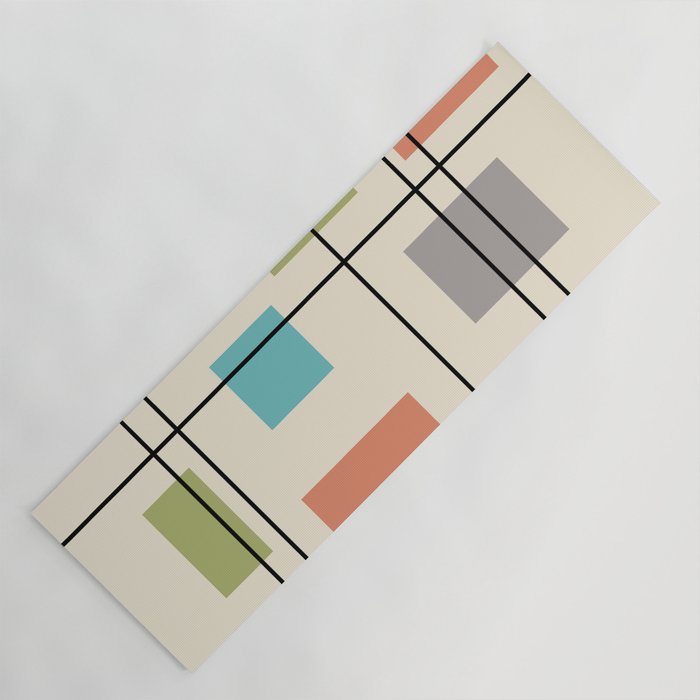 Mid Century Modern Geometric 3 Yoga Mat Gallery Image 1