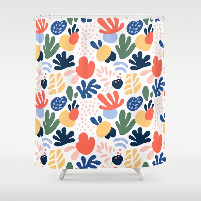 Abstract organic nature art pattern Shower Curtain Gallery Image 1