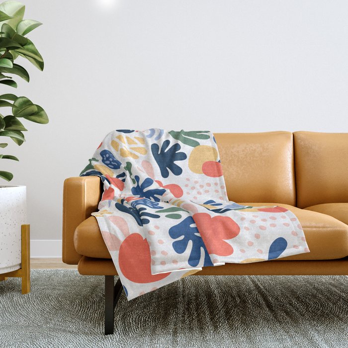 Abstract organic nature art pattern Throw Blanket Gallery Image 1