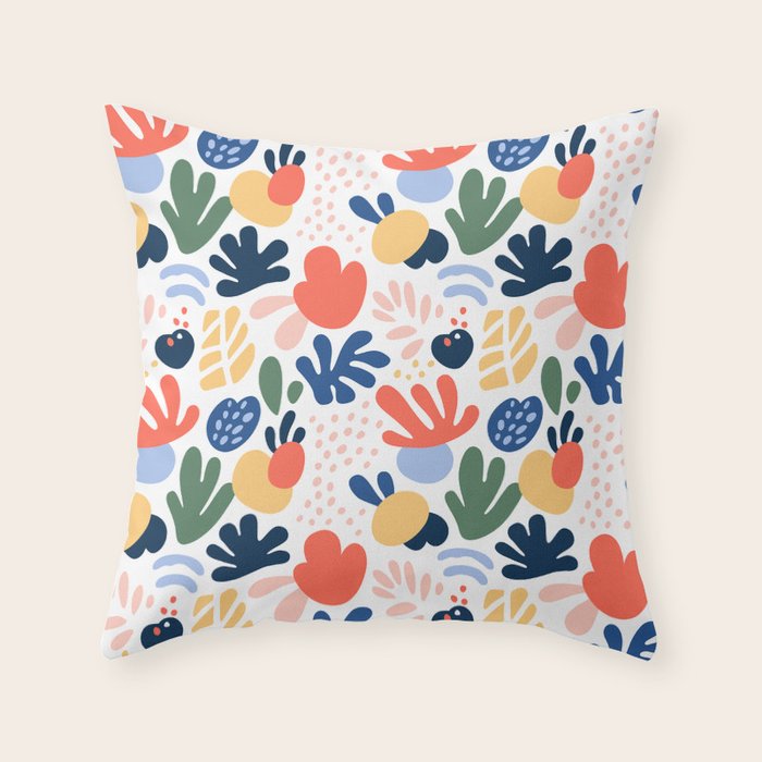 Abstract organic nature art pattern Throw Pillow Gallery Image 6