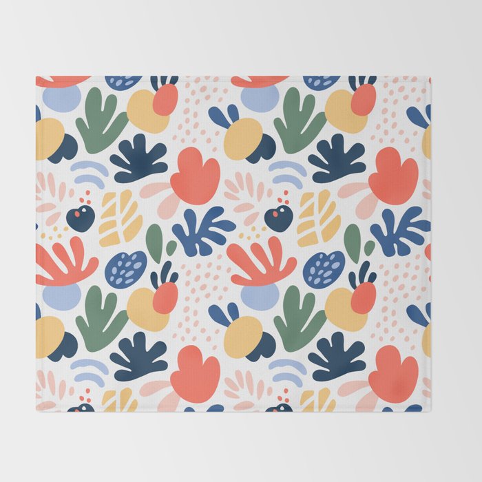 Abstract organic nature art pattern Throw Blanket Gallery Image 2