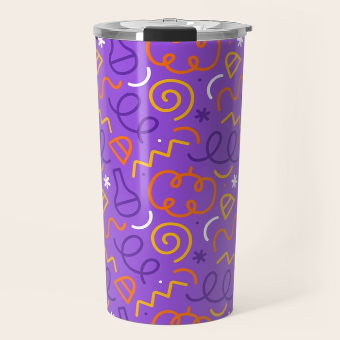 Fun halloween cartoon doodle art pattern Travel Mug Gallery Image 1