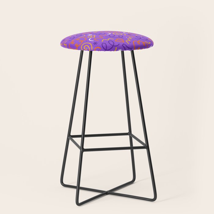 Fun halloween cartoon doodle art pattern Stool Gallery Image 1