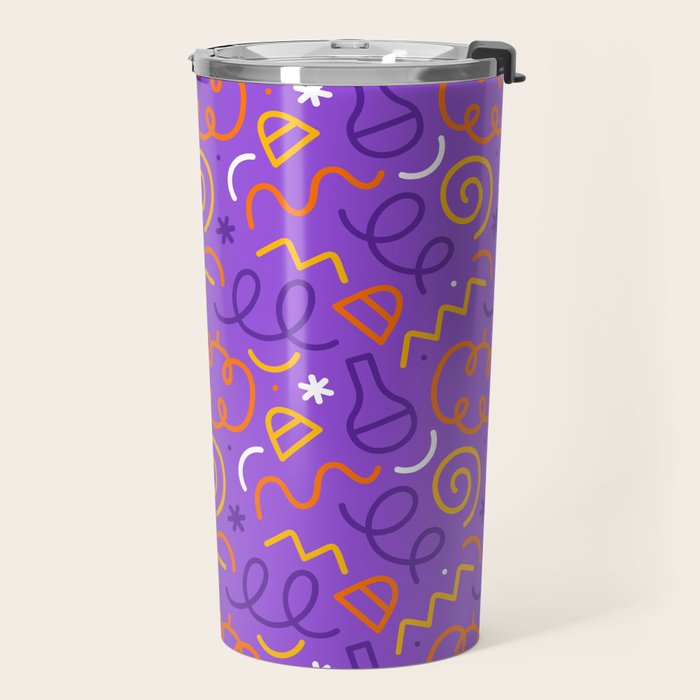 Fun halloween cartoon doodle art pattern Travel Mug Gallery Image 2