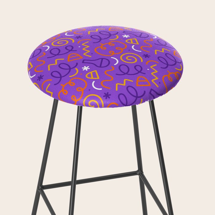 Fun halloween cartoon doodle art pattern Stool Gallery Image 2