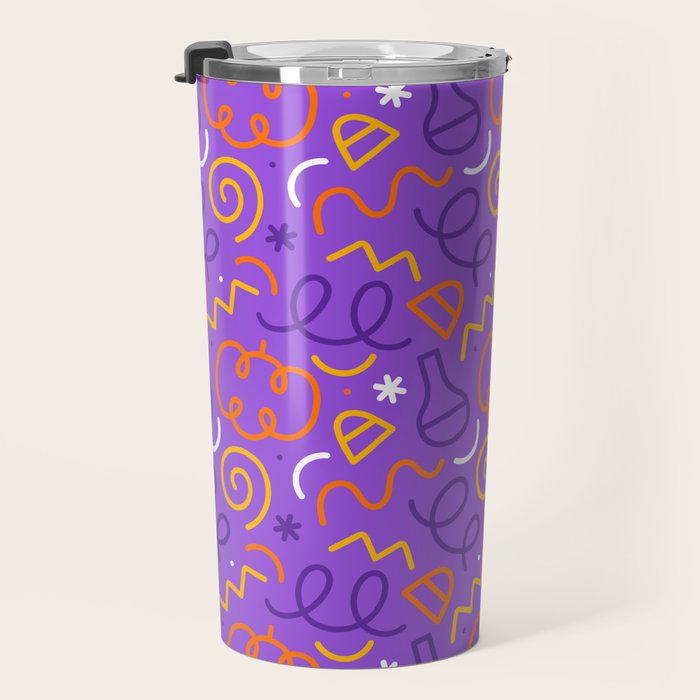Fun halloween cartoon doodle art pattern Travel Mug Gallery Image 3