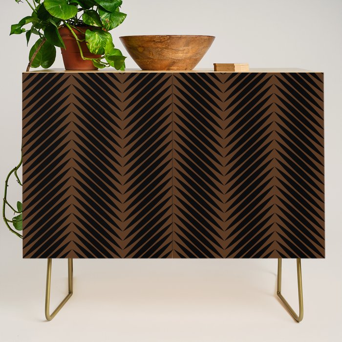 Palm Leaf Pattern - Dark Earthy Credenza Gallery Image 1