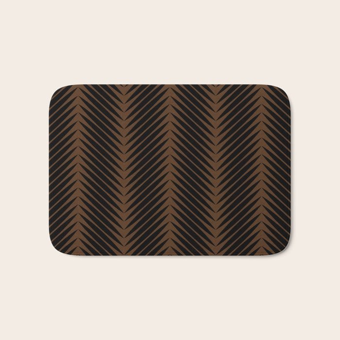 Palm Leaf Pattern - Dark Earthy Bath Mat Gallery Image 1