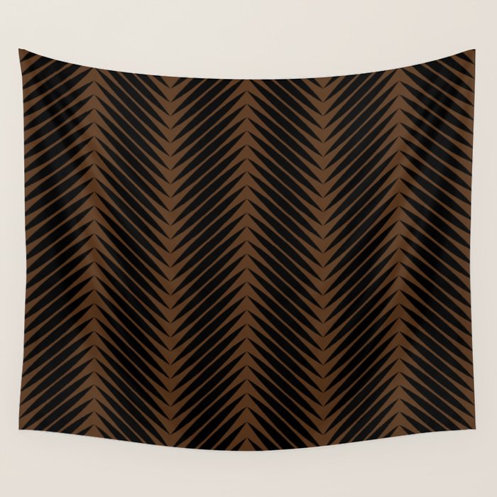 Palm Leaf Pattern - Dark Earthy Wall Tapestry Gallery Image 4