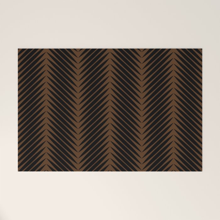 Palm Leaf Pattern - Dark Earthy Welcome Mat Gallery Image 1