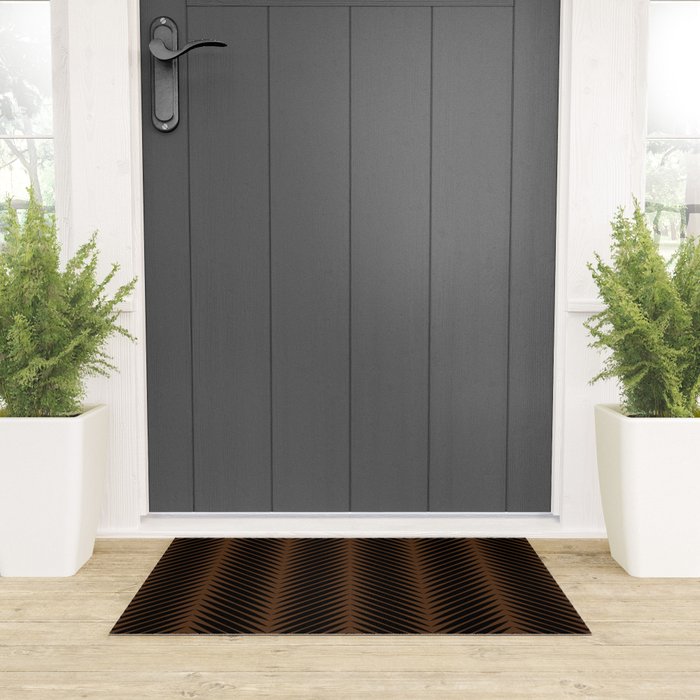 Palm Leaf Pattern - Dark Earthy Welcome Mat Gallery Image 3