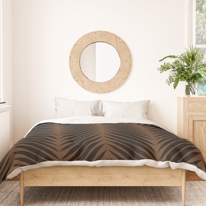 Palm Leaf Pattern - Dark Earthy Duvet Cover Gallery Image 3