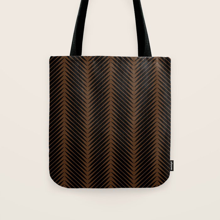 Palm Leaf Pattern - Dark Earthy Tote Bag Gallery Image 1