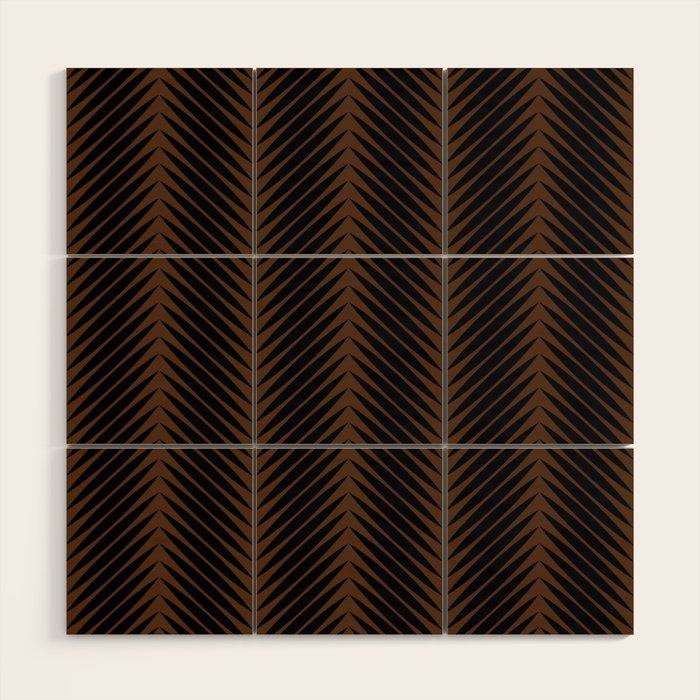 Palm Leaf Pattern - Dark Earthy Wood Wall Art Gallery Image 1