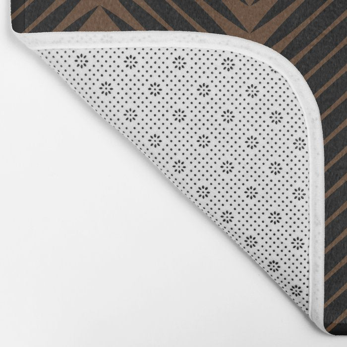 Palm Leaf Pattern - Dark Earthy Bath Mat Gallery Image 2