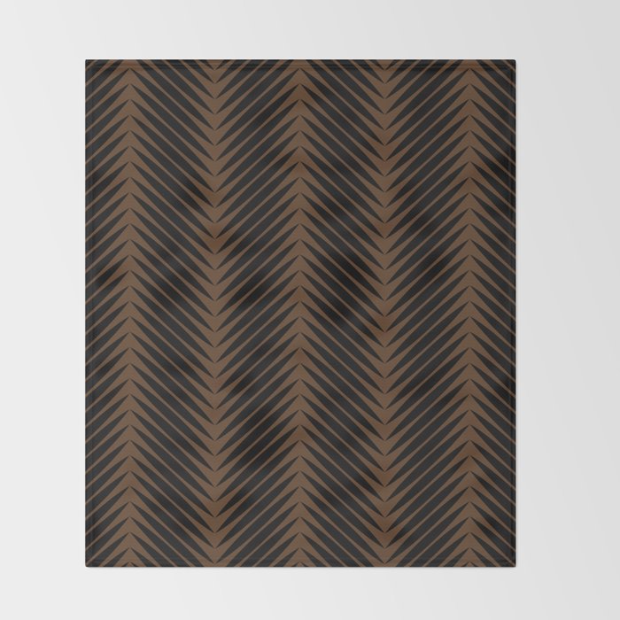 Palm Leaf Pattern - Dark Earthy Throw Blanket Gallery Image 2