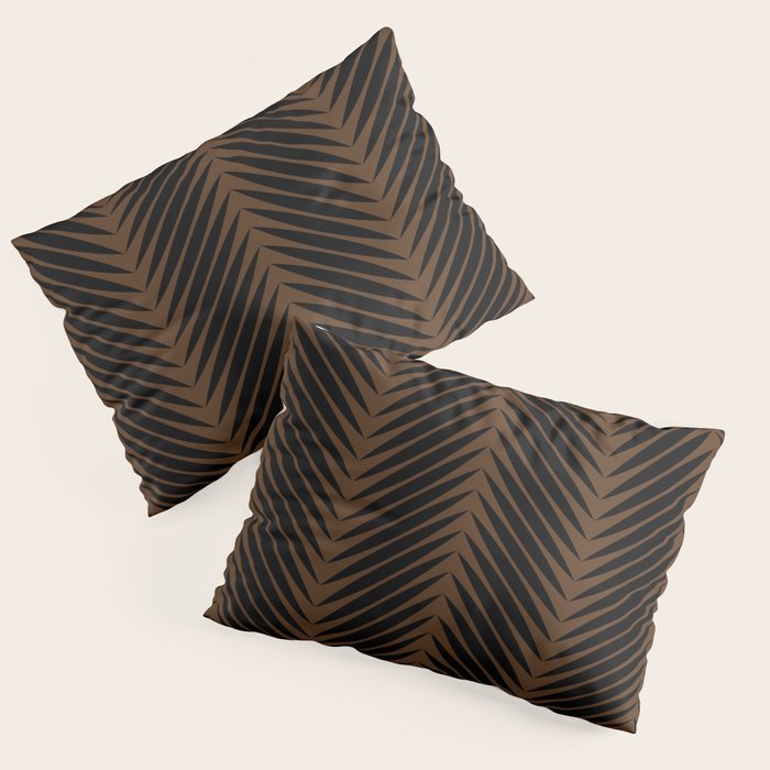 Palm Leaf Pattern - Dark Earthy Pillow Sham Gallery Image 1