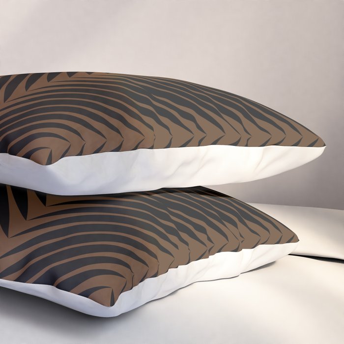 Palm Leaf Pattern - Dark Earthy Pillow Sham Gallery Image 3