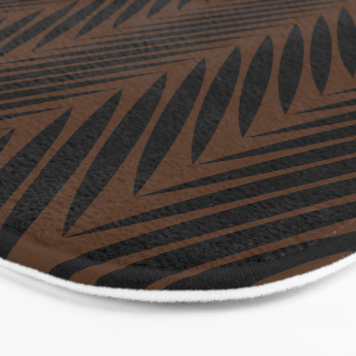 Palm Leaf Pattern - Dark Earthy Bath Mat Gallery Image 3