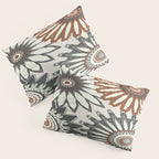 Gray Cream Rust Flowers Pillow Sham Gallery Image 3