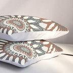 Gray Cream Rust Flowers Pillow Sham Gallery Image 3