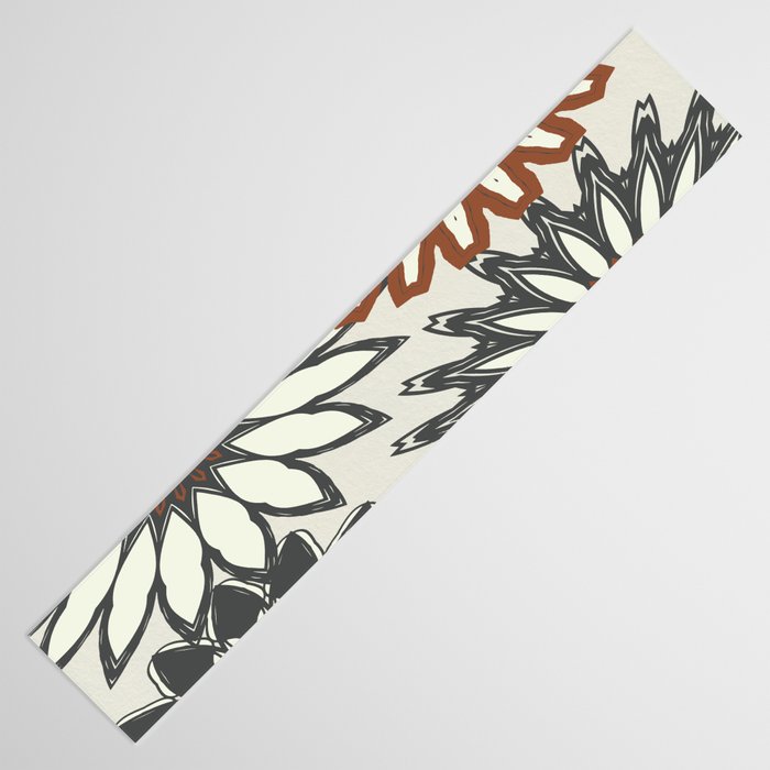 Gray Cream Rust Flowers Table Runner Gallery Image 3