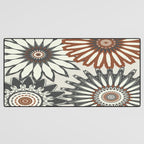 Gray Cream Rust Flowers Desk Mat Gallery Image 3