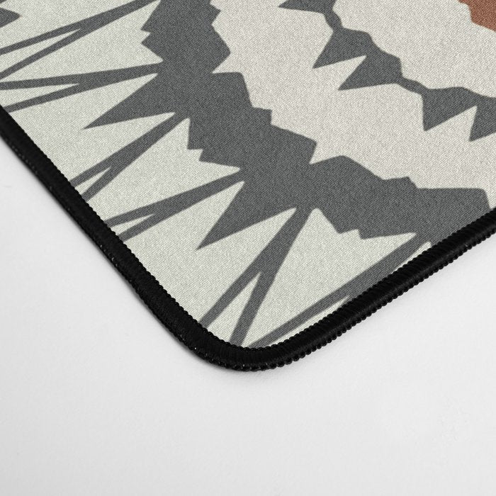 Gray Cream Rust Flowers Desk Mat Gallery Image 4