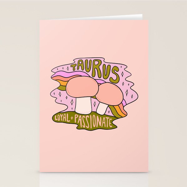 Taurus Mushroom Stationery Card Gallery Image 2