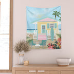 Retro beach house Wall Tapestry Gallery Image 2