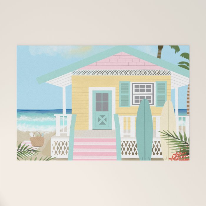 Retro beach house Welcome Mat Gallery Image 1