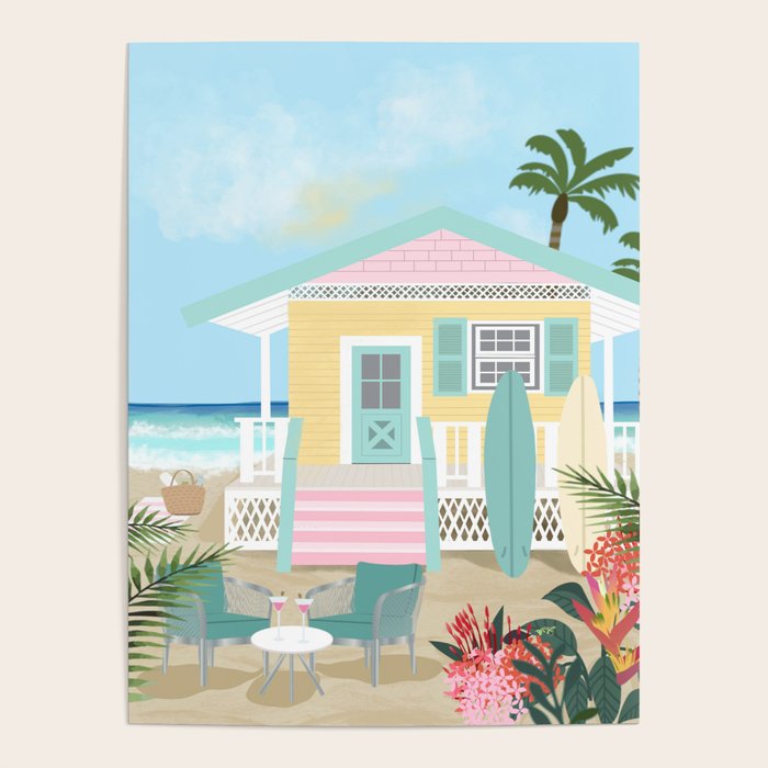 Retro beach house Poster Gallery Image 2