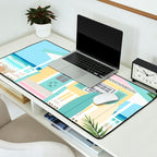 Retro beach house Desk Mat Gallery Image 2