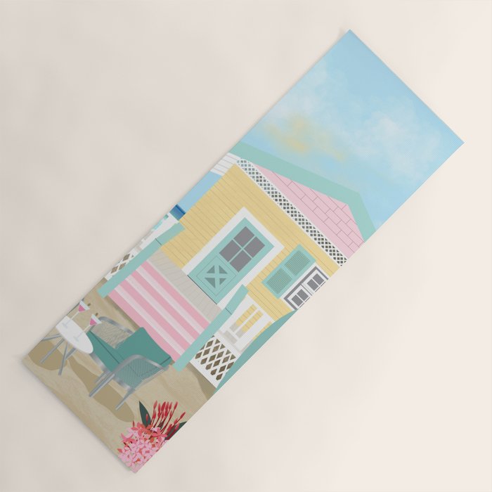 Retro beach house Yoga Mat Gallery Image 1
