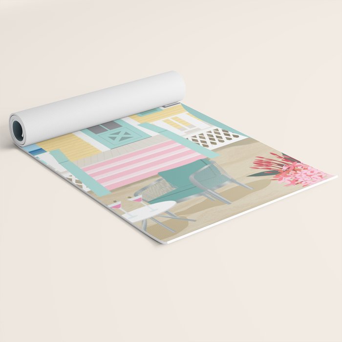 Retro beach house Yoga Mat Gallery Image 2