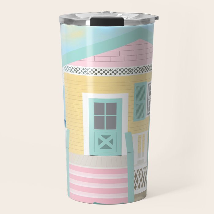 Retro beach house Travel Mug Gallery Image 1