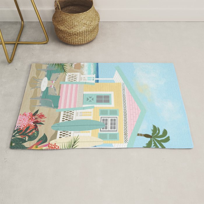 Retro beach house Rug Gallery Image 1