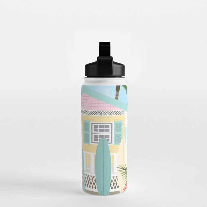 Retro beach house Water Bottle Gallery Image 2