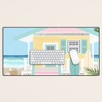 Retro beach house Desk Mat Gallery Image 1