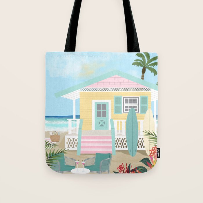 Retro beach house Tote Bag Gallery Image 1
