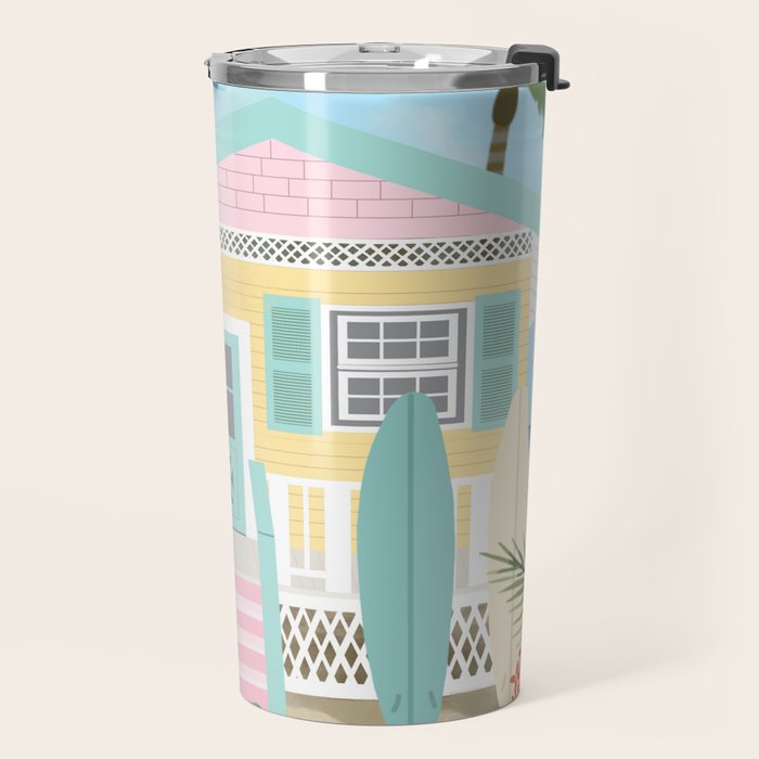Retro beach house Travel Mug Gallery Image 2