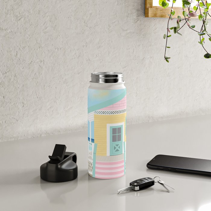 Retro beach house Water Bottle Gallery Image 4