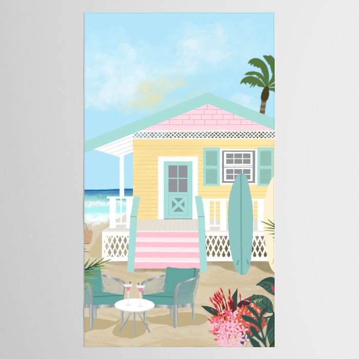 Retro beach house Tablecloth Gallery Image 2