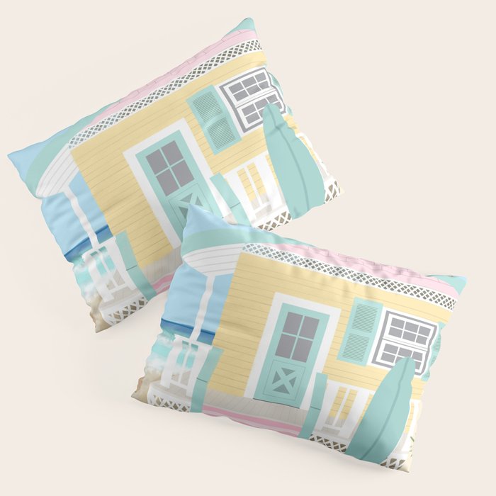 Retro beach house Pillow Sham Gallery Image 1