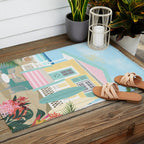 Retro beach house Outdoor Rug Gallery Image 2