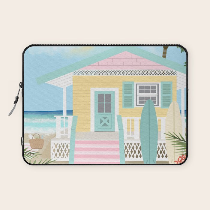 Retro beach house Laptop Sleeve Gallery Image 1