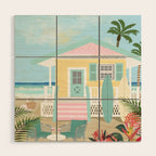 Retro beach house Wood Wall Art Gallery Image 1