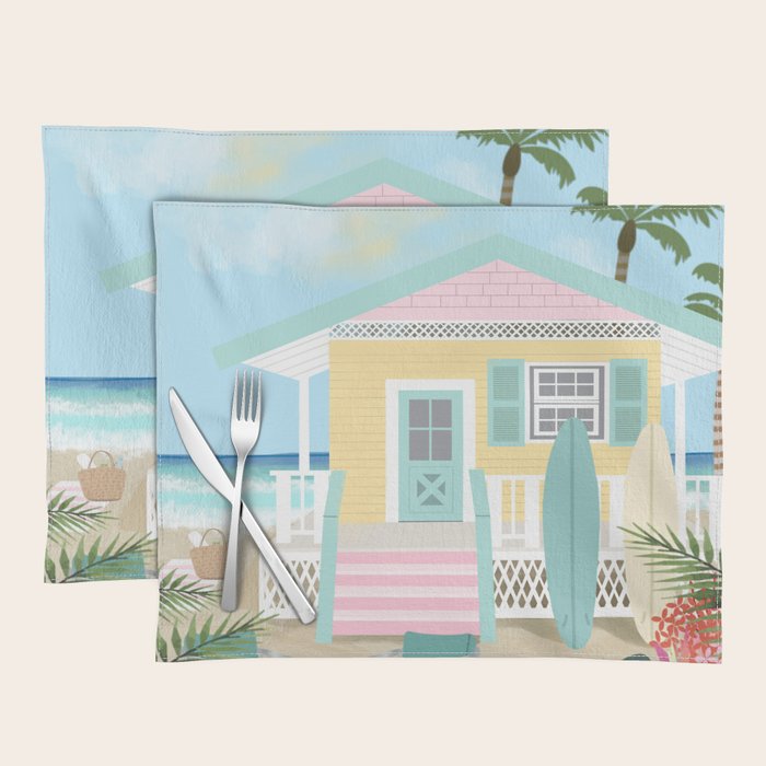Retro beach house Placemat Gallery Image 2